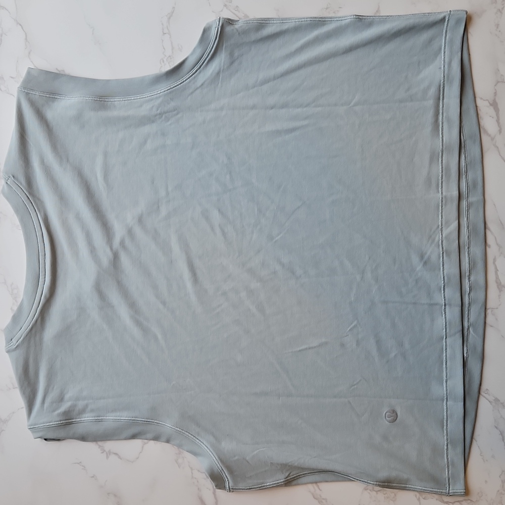 Lululemon Gray/Aqua Cropped Boxy Muscle Tank No Size M? - Picture 3 of 6